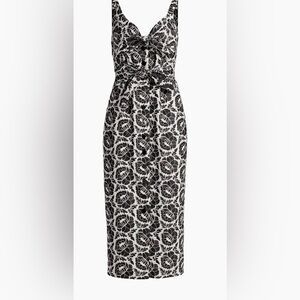 NWT Toccin Gia Floral Cotton Tie-Front Midi-Dress